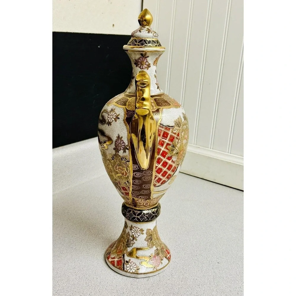 Antique Chinese Qing Dynasty Qianlong Mark Bottle Vase Famille Rose Gilt 16